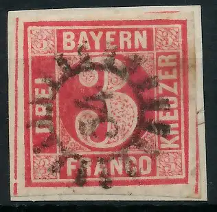 BAYERN MÜHLRADSTEMPEL AUF Nr 9 gMR _54 zentrisch gestempelt 6DE0D2