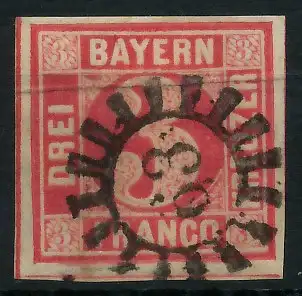 BAYERN MÜHLRADSTEMPEL AUF Nr 9 gMR _63 zentrisch gestempelt 6DE0DA