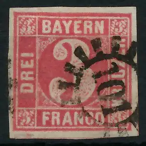 BAYERN MÜHLRADSTEMPEL AUF Nr 9 gMR 101 zentrisch gestempelt 6DE13A