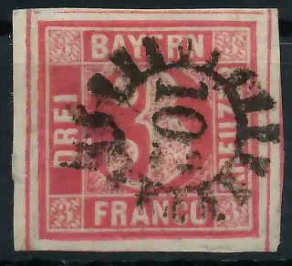 BAYERN MÜHLRADSTEMPEL AUF Nr 9 gMR 102 zentrisch gestempelt 6DE14E