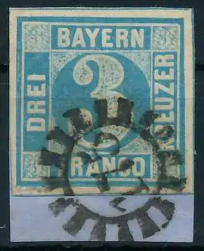 BAYERN MÜHLRADSTEMPEL AUF Nr 2II gMR 175 ZENTR- 6DE25A