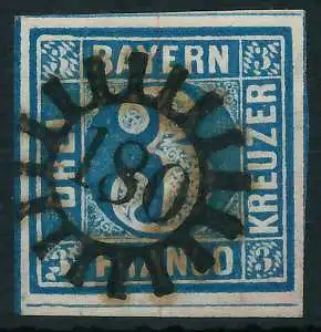 BAYERN MÜHLRADSTEMPEL AUF Nr 2II gMR 180 ZENTR- 6DE26A