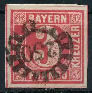 BAYERN MÜHLRADSTEMPEL AUF Nr 9 gMR 250 zentrisch gestempelt 6E7A16