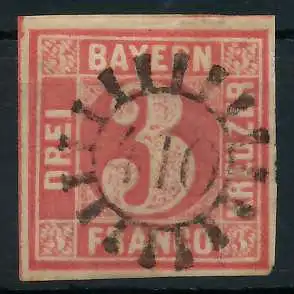 BAYERN MÜHLRADSTEMPEL AUF Nr 9 gMR 410 zentrisch gestempelt 6E7B06