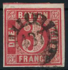 BAYERN MÜHLRADSTEMPEL AUF Nr 9 gMR 437 zentrisch gestempelt 6E7B2E