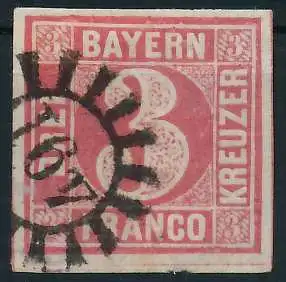 BAYERN MÜHLRADSTEMPEL AUF Nr 9 gMR 491 zentrisch gestempelt 6E7B66