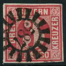 BAYERN MÜHLRADSTEMPEL AUF Nr 9 gMR 587 zentrisch gestempelt 6E7C0A