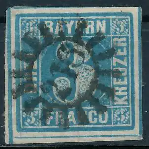 BAYERN MÜHLRADSTEMPEL AUF Nr 2II gMR 216 ZENTR- 6E7C76