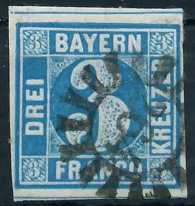 BAYERN MÜHLRADSTEMPEL AUF Nr 2II gMR 264 ZENTR- 6E7D22