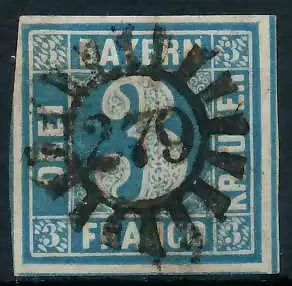 BAYERN MÜHLRADSTEMPEL AUF Nr 2II gMR 279 ZENTR- 6E7D56