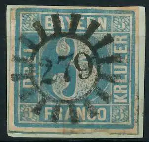 BAYERN MÜHLRADSTEMPEL AUF Nr 2II gMR 279 ZENTR- 6E7D5E