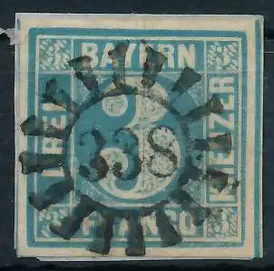 BAYERN MÜHLRADSTEMPEL AUF Nr 2II gMR 338 P2 ZEN 6E7E0A