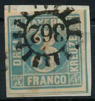 BAYERN MÜHLRADSTEMPEL AUF Nr 2II gMR 362 ZENTR- 6E7E76