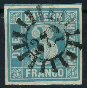 BAYERN MÜHLRADSTEMPEL AUF Nr 2II gMR 372 ZENTR- 6E7E7E