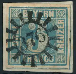 BAYERN MÜHLRADSTEMPEL AUF Nr 2II gMR 376 ZENTR- 6E7E96