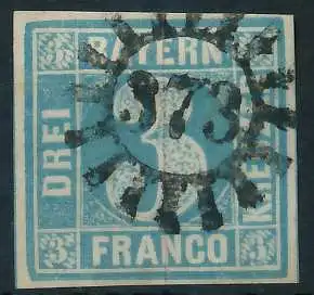 BAYERN MÜHLRADSTEMPEL AUF Nr 2II gMR 373 ZENTR- 6E7E86