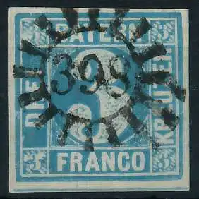 BAYERN MÜHLRADSTEMPEL AUF Nr 2II gMR 398 ZENTR- 6E7EDA