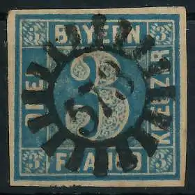 BAYERN MÜHLRADSTEMPEL AUF Nr 2II gMR 573 ZENTR- 6E8082