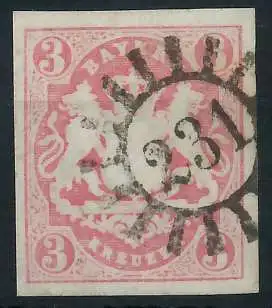 BAYERN MÜHLRADSTEMPEL AUF Nr 15 gMR 231 zentrisch gestempelt 6E80C2