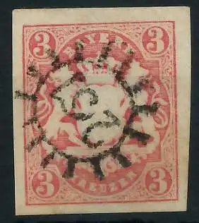 BAYERN MÜHLRADSTEMPEL AUF Nr 15 gMR 261uZ ZENTR 6E80DA