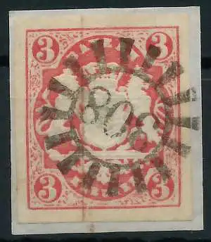 BAYERN MÜHLRADSTEMPEL AUF Nr 15 gMR 308 zentrisch gestempelt 6E80EA