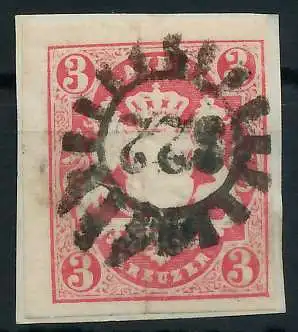 BAYERN MÜHLRADSTEMPEL AUF Nr 15 gMR 322 zentrisch gestempelt 6E80EE