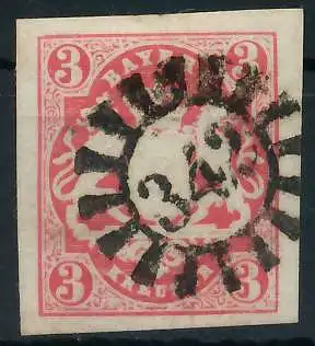 BAYERN MÜHLRADSTEMPEL AUF Nr 15 gMR 342 zentrisch gestempelt 6E8102