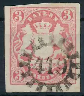 BAYERN MÜHLRADSTEMPEL AUF Nr 15 gMR 419 zentrisch gestempelt 6E812E