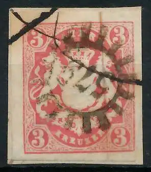 BAYERN MÜHLRADSTEMPEL AUF Nr 15 gMR 579 zentrisch gestempelt 6E816E