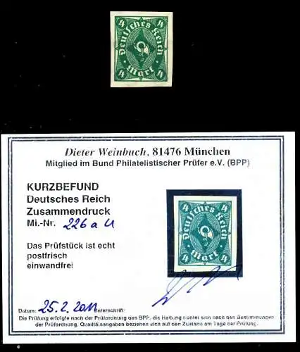 D-REICH INFLA Nr 226aU postfrisch 6873DE