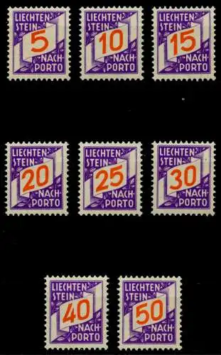 LIECHTENSTEIN PORTOMARKEN 1928 Nr 13-20 postfrisch 7EF3B2
