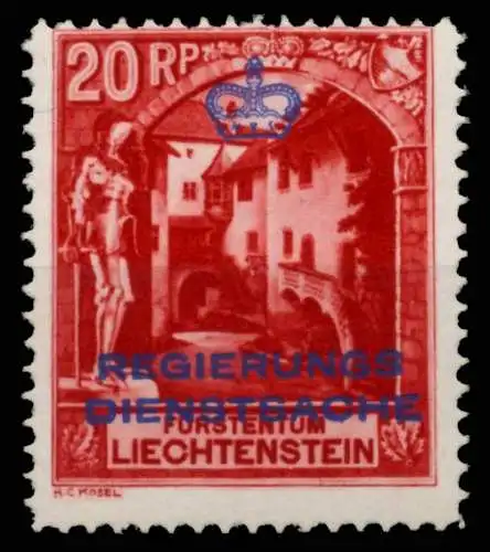 LIECHTENSTEIN DIENSTMARKEN 1932 33 Nr 3B postfrisch 6A6A02