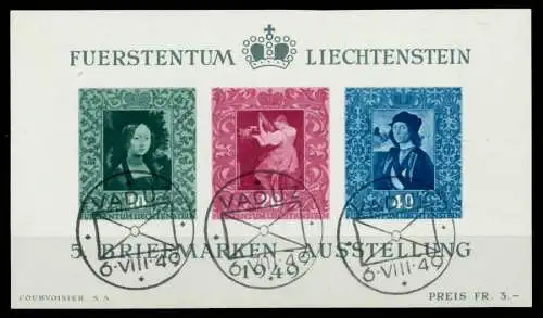 LIECHTENSTEIN BLOCK KLEINBOGEN Block 5 gestempelt 6A8ECA