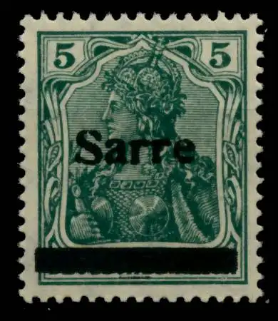 SAARGEBIET GERMANIA Nr 4bII postfrisch gepr. 6ACD4E
