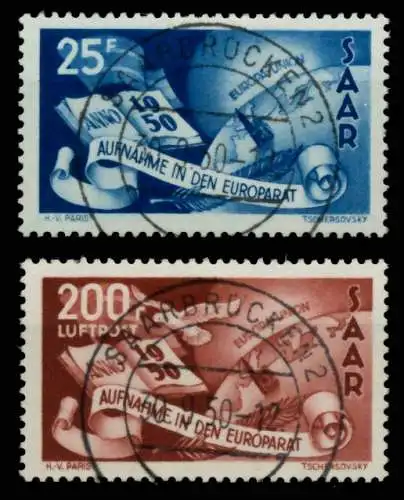 SAARLAND 1950 Nr 297-298 zentrisch gestempelt gepr. 6AD0DA