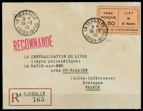 BES 2WK FRZ LEGION ST. NAZAIRE GEBÜHRENZ. BRIEF 6B549A