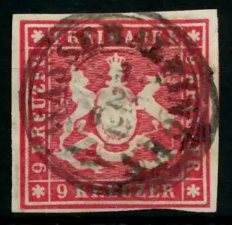 WÜRTTEMBERG AUSGABE VON 1859 Nr 14a zentrisch gestempelt 6BBB96