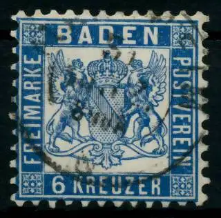 BADEN AUSGABEN VON 1862 - 1866 Nr 19b gestempelt 6BBF66