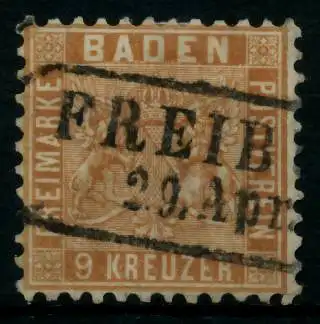 BADEN AUSGABEN VON 1860 - 1862 Nr 15b zentrisch gestempelt 6BBF8E