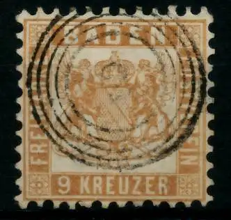 BADEN AUSGABEN VON 1862 - 1866 Nr 20b zentrisch gestempelt 6BBF9A