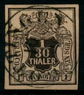 HANNOVER Nr 3a zentrisch gestempelt 6C1A6A