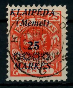 MEMEL 1923 Nr 137IX zentrisch gestempelt gepr. 6D12D6