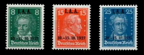 DEUTSCHES REICH 1927 Nr 407-409 postfrisch 6DA476