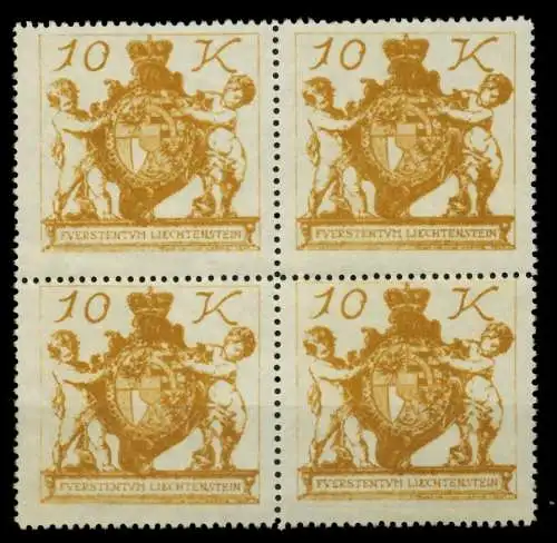 LIECHTENSTEIN 1920 Nr 39 postfrisch VIERERBLOCK 6FDFB6