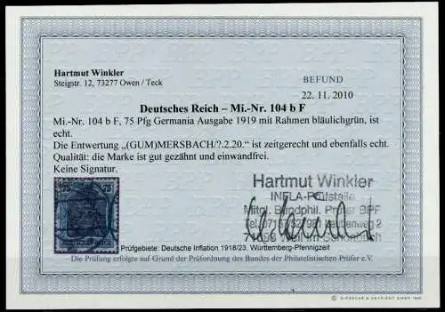 DEUTSCHES REICH 1900 18 GERMANIA Nr 104d gestempelt ATTE 718EDA