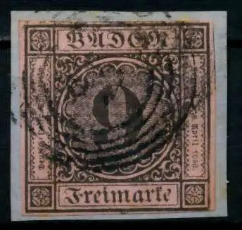 BADEN AUSGABEN VON 1851 - 1858 Nr 4a gestempelt Briefst³ck 744A0E