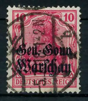 BES 1WK D-POST IN POLEN Nr 10b gestempelt gepr. 7768EE