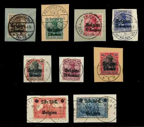 BES 1WK LP BELGIEN Nr 1-9 zentrisch gestempelt Briefst³ck 77B036