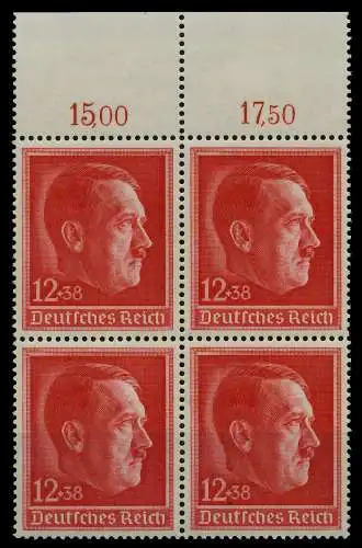 3. REICH 1938 Nr 664 postfrisch VIERERBLOCK ORA 77D4D2
