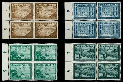 3. REICH 1939 Nr 702-713 postfrisch VIERERBLOCK 77D55A